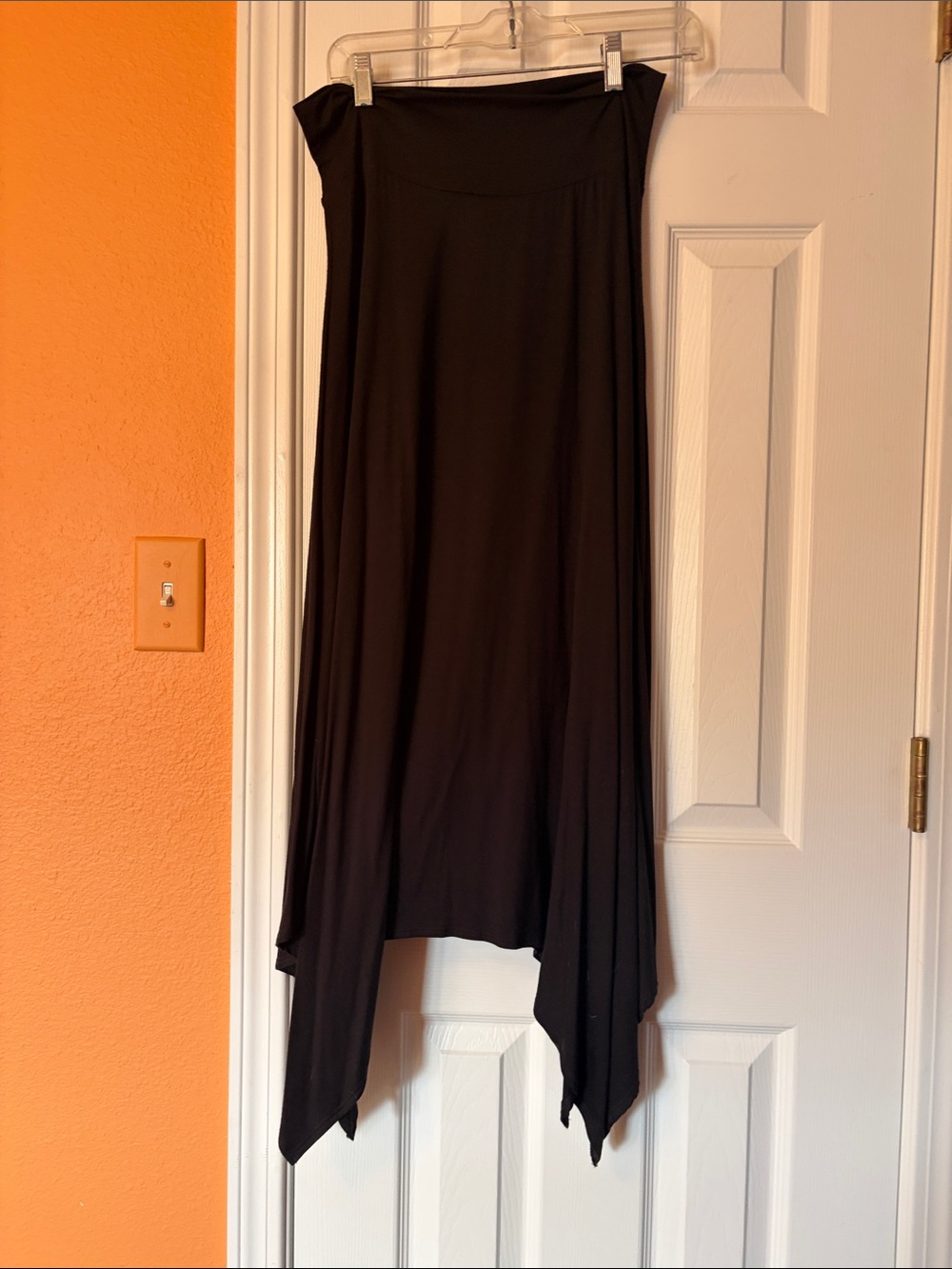 Apt. 9 Black Asymmetrical Hanky Hem Maxi Skirt